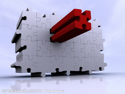 Conceptual last piece puzzle - renderend in 3d